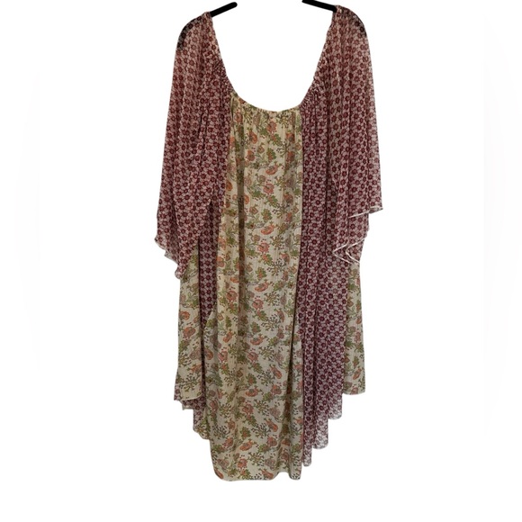 Free People Because I love You Tunic Sheer Floral Boho Oversize Size Large - Picture 10 of 10